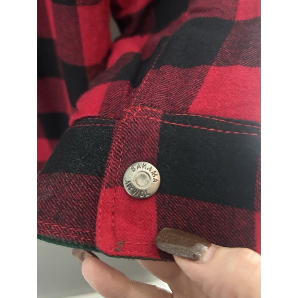 YOUTH BOYS  TOMMY BAHAMA SHERPA LINED RED PLAID FLANNEL SHIRT JACKET  US XL (14)